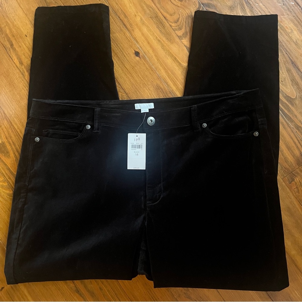 JJill NEW Black Straight-Leg Pants Women's Size 18 Velvet‎